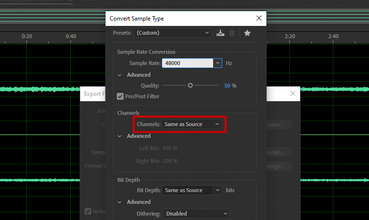 Mix Ambisonics in Audition - Channels Export