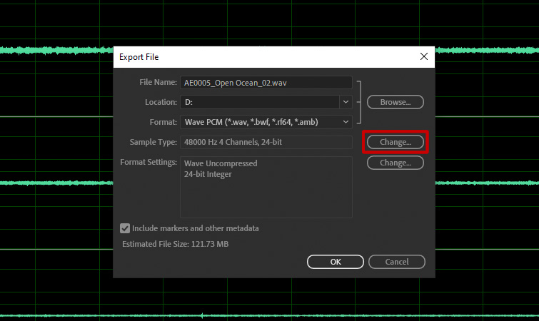 Mix Ambisonics in Audition - Sample Type Settings